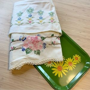 Embroidered Floral Pillowcases